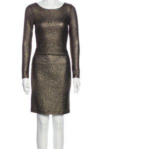 ALICE + OLIVIA gold metallic dress